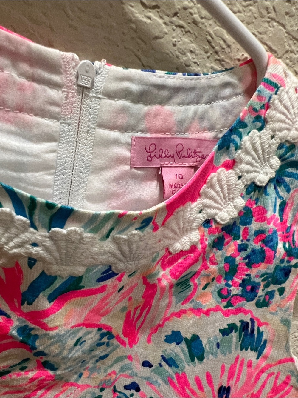 Lilly Pulitzer Girls shift in pink seaing things size 10 EUC - Picture 2 of 3